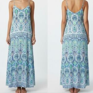Finn & Grace Paisley‎ Boho Summer Beach Travel Cruise Midi Dress Size Medium